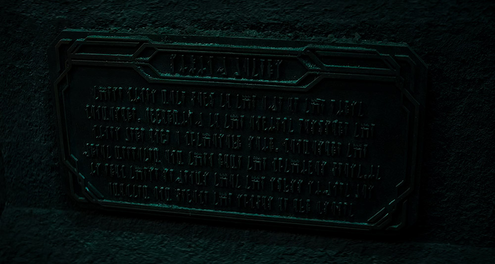 An ancient Mandalorian inscription in 'The Mandalorian' (2023), Disney+