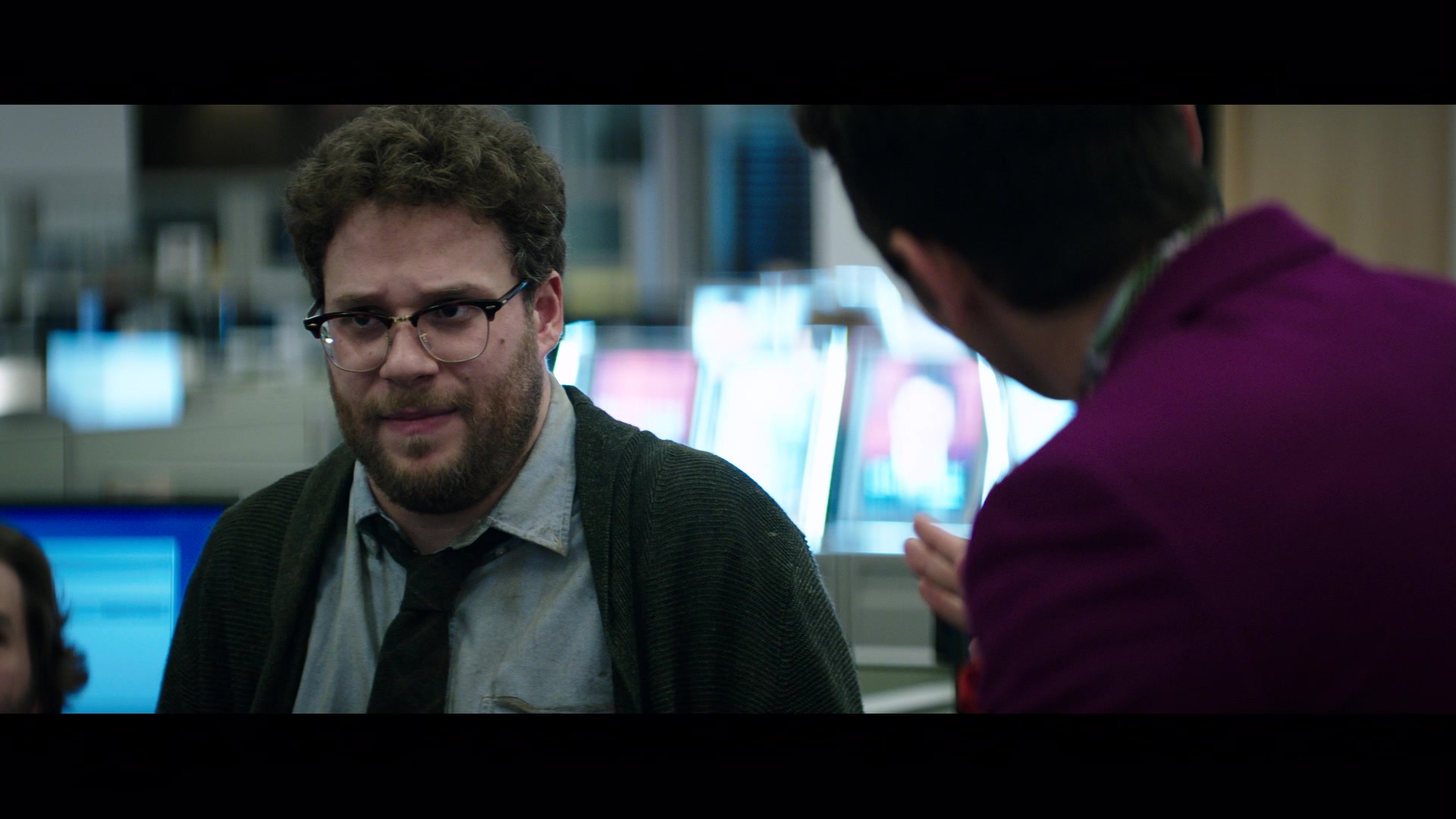 Aaron Rappaport (Seth Rogen) is unsure about David Skylark's (James Franco) plan to get access to North Korea in The Interview (2014), Sony Pictures