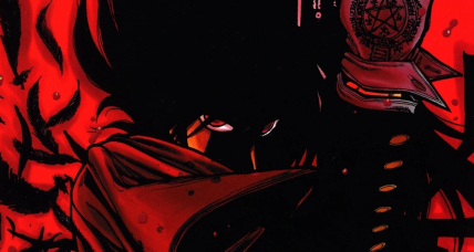 Alucard prepares to shoot on Kohta Hirano's cover to Hellsing Volume 5 (2003), Shōnen Gahōsha