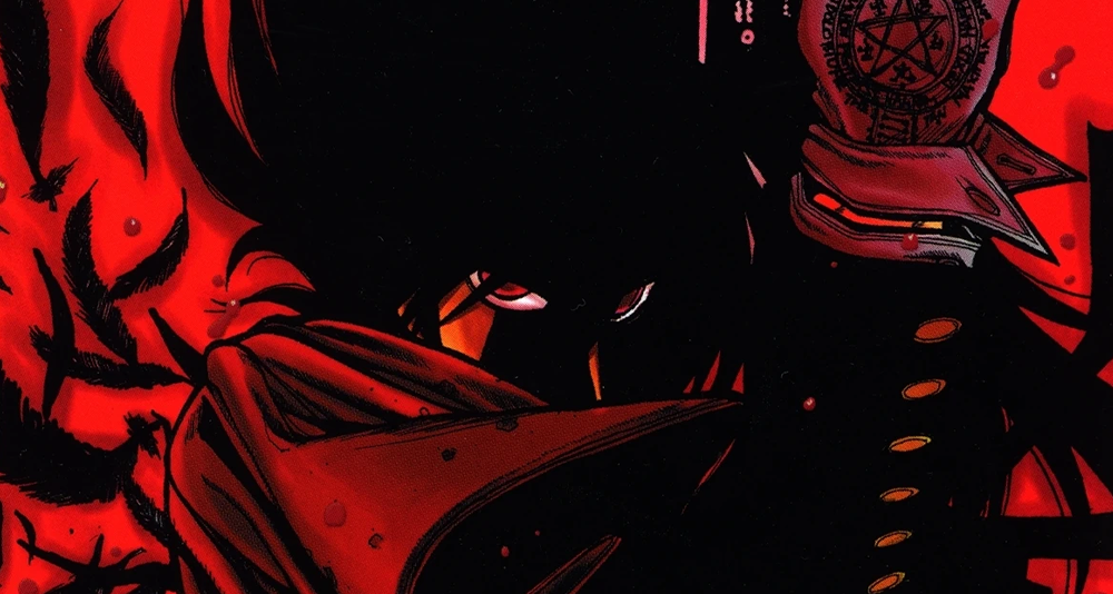 Alucard prepares to shoot on Kohta Hirano's cover to Hellsing Volume 5 (2003), Shōnen Gahōsha