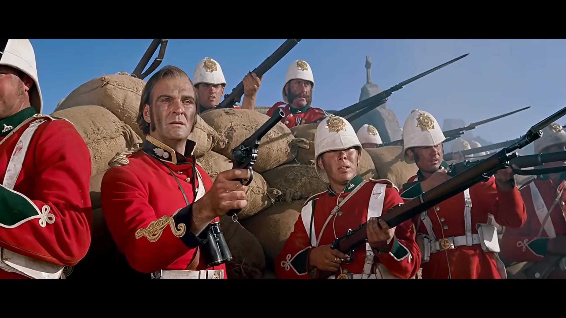 The British army hold their fire after successfully repelling the Zulu in Zulu (1964), Diamond Films