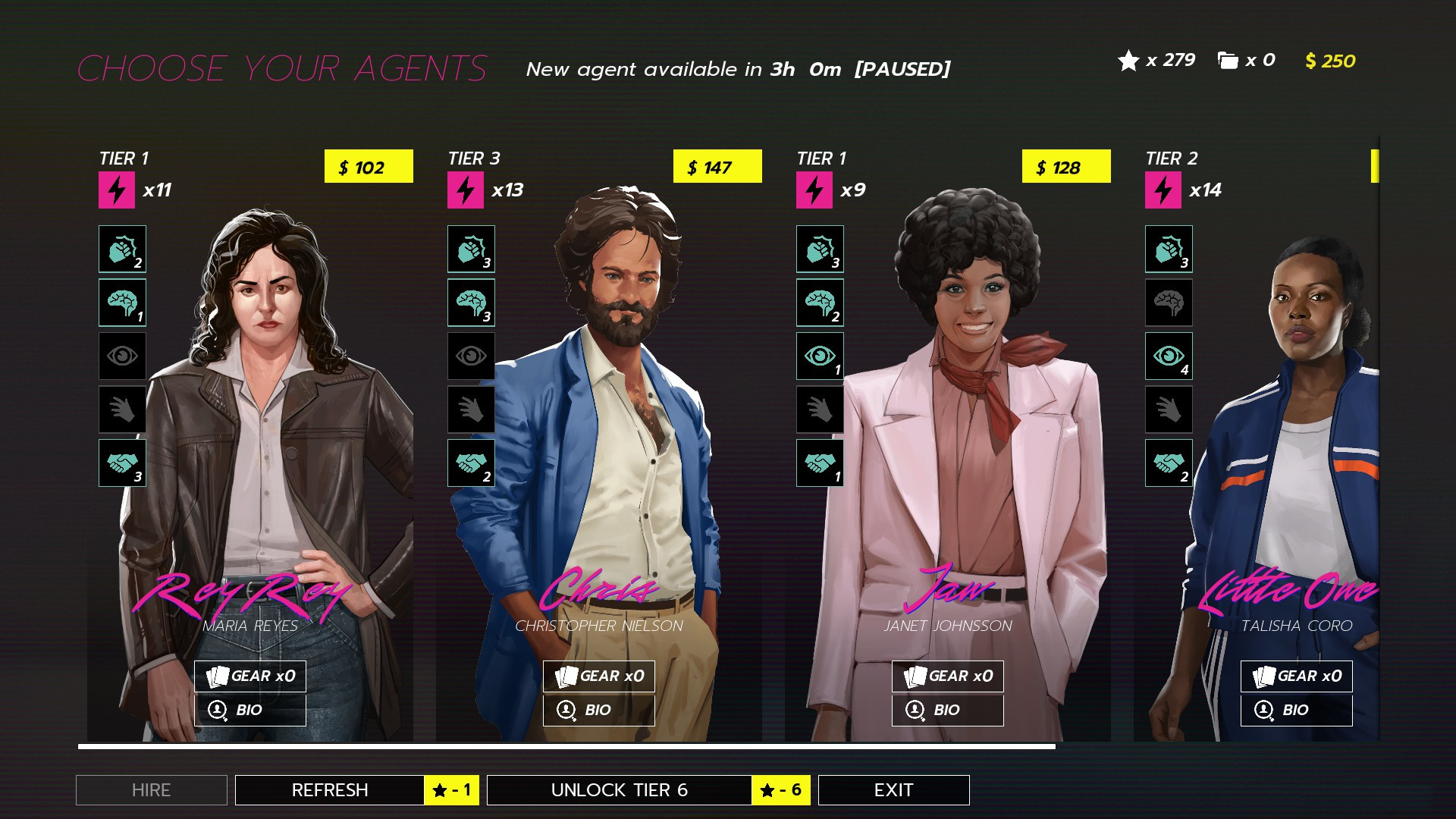 A variety of agents are ready to take on the job via Rough Justice '84 (2023), Daedalic Entertainment