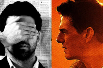 Split image of Zeeshan Aleem and Tom Cruise as Maverick in 'Top Gun: Maverick'