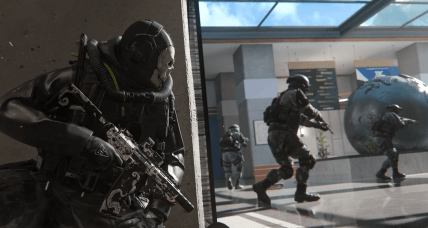 Ghost readies an ambush in the Himmelmatt Expo via Call of Duty: Modern Warfare II (2022), Activision