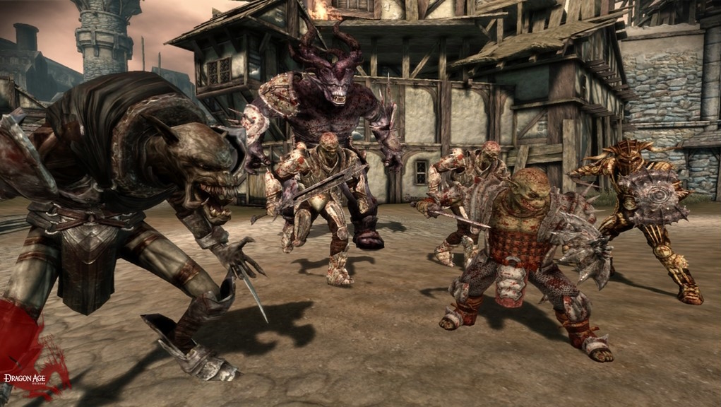 Darkspawn assault a castle town via Dragon Age: Origins (2009), EA