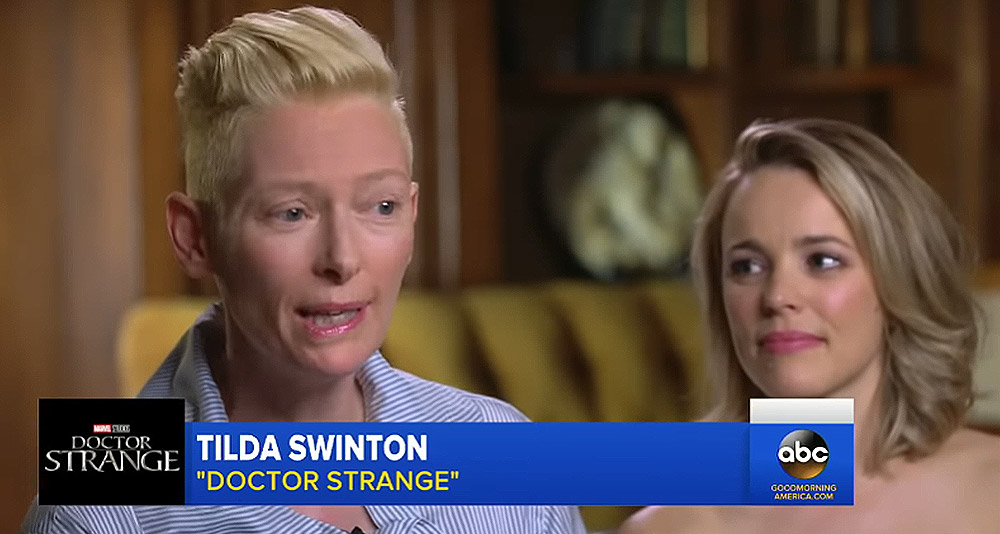 Tilda Swinton interviewed by ABC about 'Doctor Strange' (2016), via YouTube