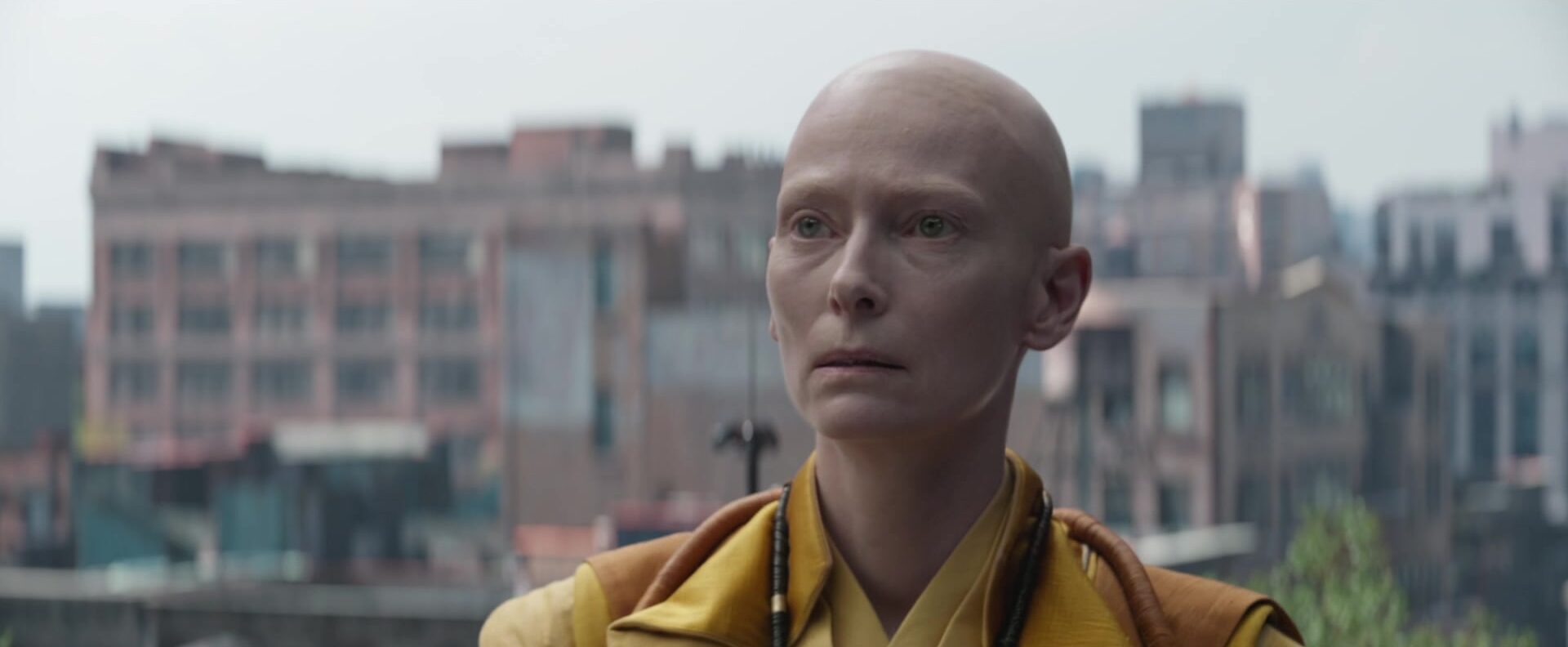 The Ancient One (Tilda Swinton) realizes her role in preserving the future in Avengers: Endgame (2019), Marvel Entertainment
