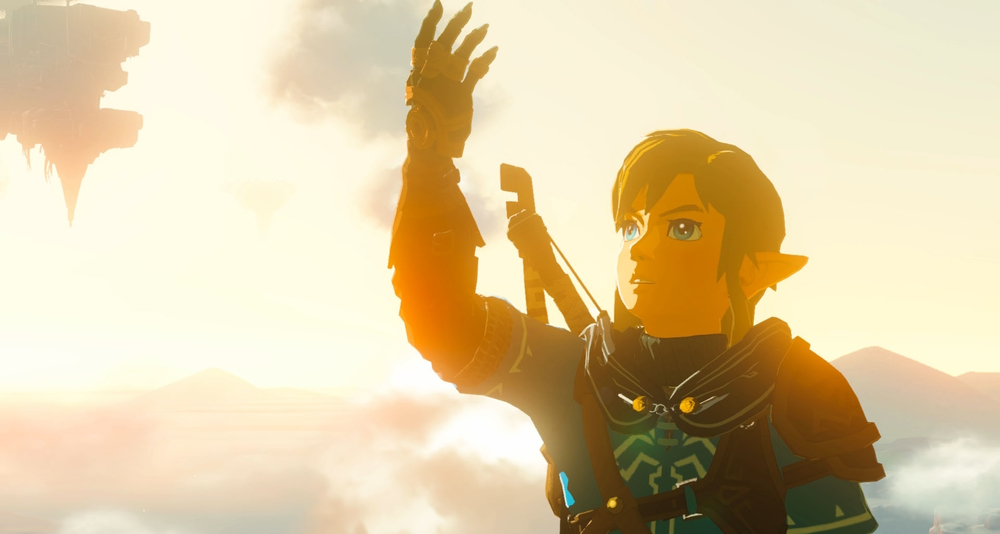 Link marvels at his corrupted hand via The Legend of Zelda: Tears of the Kingdom (2023), Nintendo