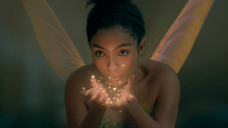 Yara Shahidi as Tinkerbell in Disney's live-action PETER PAN & WENDY, exclusively on Disney+. Photo courtesy of Disney. © 2023 Disney Enterprises, Inc. All Rights Reserved.