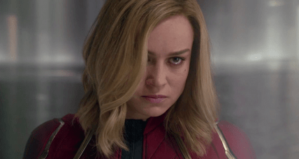 Captain Marvel (Brie Larson) rejects the Kree Supreme Intelligence in Captain Marvel (2019), Marvel Entertainment