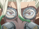 Senku (Yūsuke Kobayashi) masks up in the trailer to Dr. Stone: New World (2023), TMS Entertainment