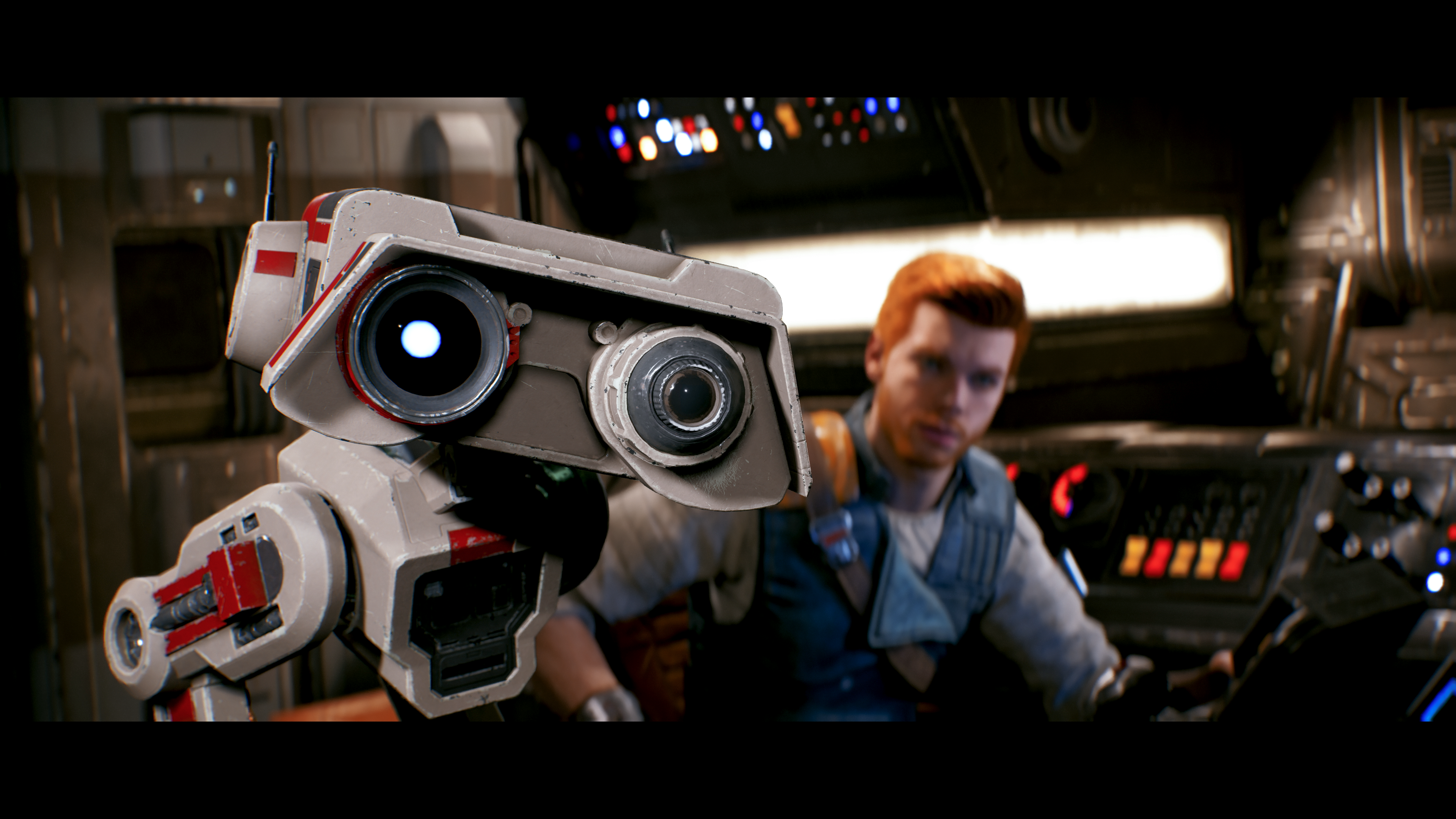 BD-1 and Cal flee aboard the Stinger Mantis via Star Wars Jedi Survivor (2023), EA