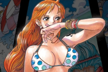 Nami appears with her crew mates on Eiichiro Oda's color spread to One Piece Ch. 916 (2018), Shueisha