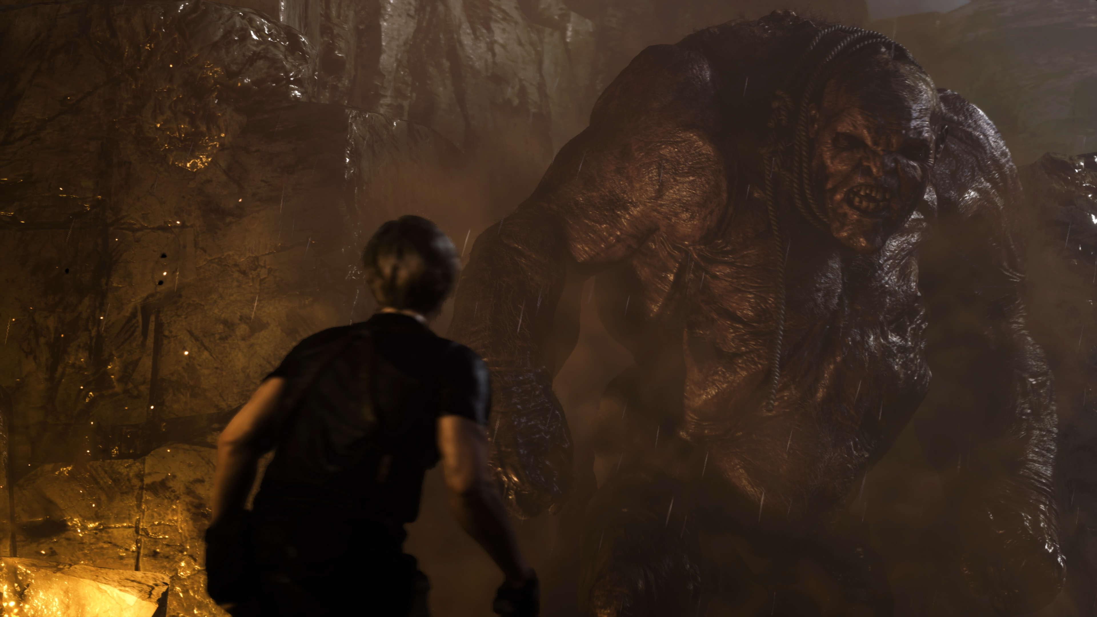 Leon Kennedy (Nick Apostolides) faces down El Gigante via Resident Evil 4 (2023), Capcom