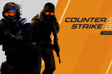 Two silhouetted figures stand beside the game's logo via Counter-Strike 2 official website
