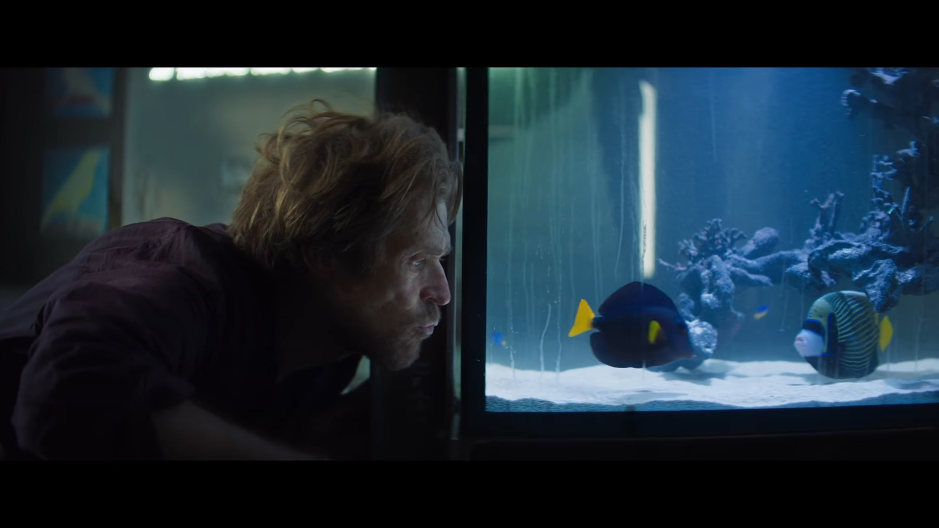 Nemo (Willem Dafoe) does his best Aquaman impression in Inside (2023), Focus Features