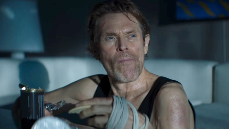 Nemo (Willem Dafoe) eats dinner in Inside (2023), Focus Features