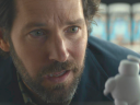 Gary Grooberson (Paul Rudd) finds himself baffled by a mini-Stay Puft Marshmallow man in Ghostbusters: Afterlife (2021), Sony