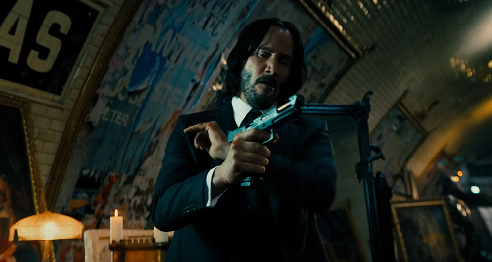 John readies his Pit Viper 9mm in 'John Wick 4' (2023), Lionsgate