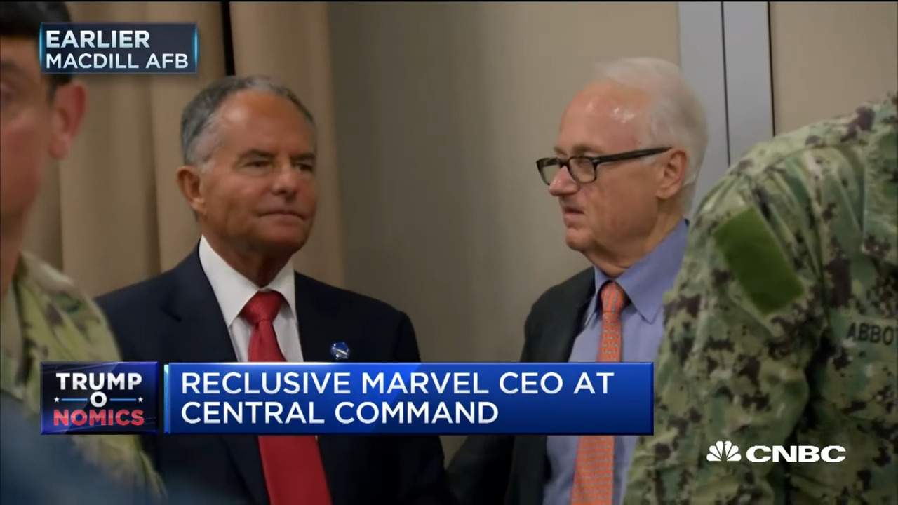 Former Marvel Entertainment Chairman Isaac Perlmutter attends President Donald Trump's February 2017 address at US Central Command