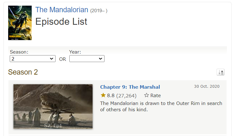 The Mandalorian (TV Series 2019– ) - Episode list - IMDb