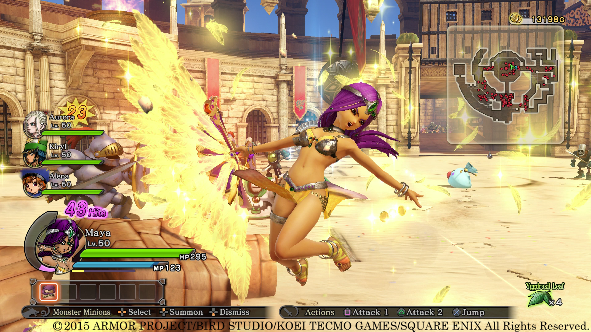 Maya attacks monsters with her magic fan via Dragon Quest Heroes: The World Tree's Woe and the Blight Below (2015), Square Enix