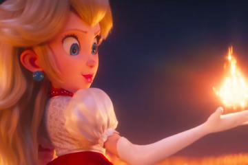 Princess Peach (Anya Taylor Joy) unlocks the power of a Fire Flower in The Super Mario Bros. Movie (2023), Illumination Entertainment