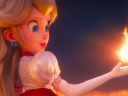 Princess Peach (Anya Taylor Joy) unlocks the power of a Fire Flower in The Super Mario Bros. Movie (2023), Illumination Entertainment