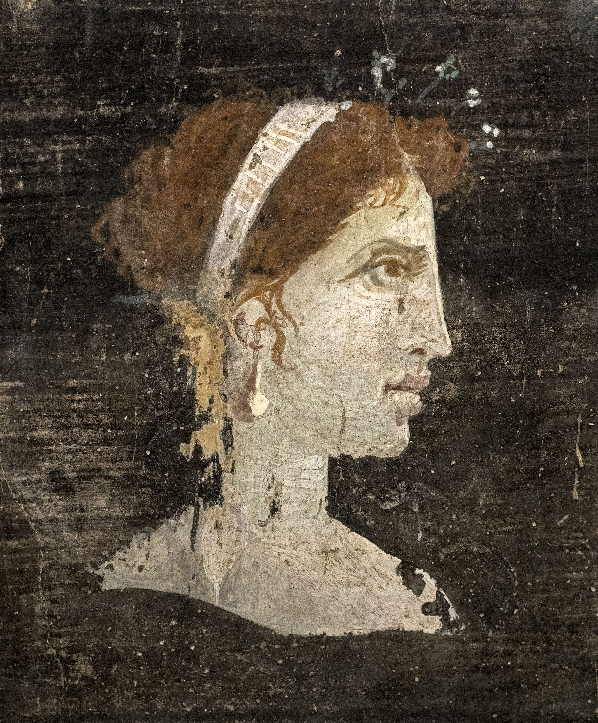 Um retrato pintado póstumo de Cleópatra VII do Egito ptolomaico de Herculano romano, feito durante o século I dC, ou seja, antes da destruição de Herculano pela erupção vulcânica do Monte Vesúvio por Á. M. Felicísimo via Creative Commons 2.0 License