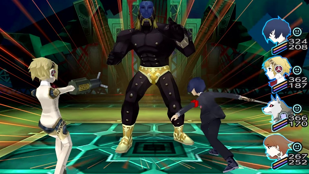 Makoto Yuki and Aigis work together to take down a Furious Gigas with a Co-Op Attack via Persona 3 Portable (2023), Sega