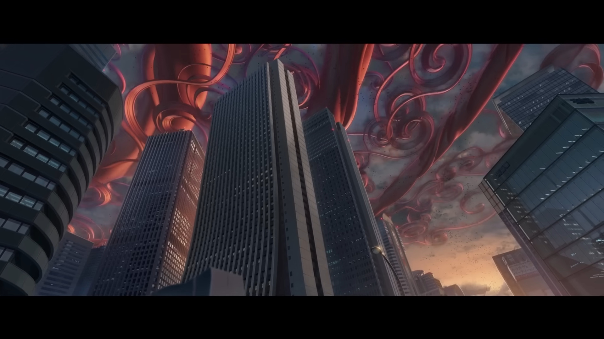 The skies of Tokyo are overtaken by the worms in Suzume (2023), Toho Co. Ltd.