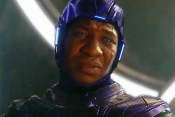 Kang the Conqueror (Jonathan Majors) pities Scott Lang (Paul Rudd) in Ant-Man and the Wasp Quantumania (2023), Marvel Entertainment