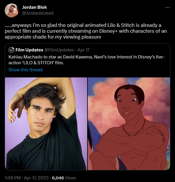 @Jordanbloked weighs in on Kahiau Machado's casting as David in Disney's live-action 'Lilo & Stitch' remake