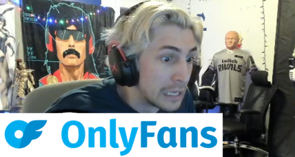 xQc with a face of disgust, horror, and shock above the OnlyFans logo via Twitch