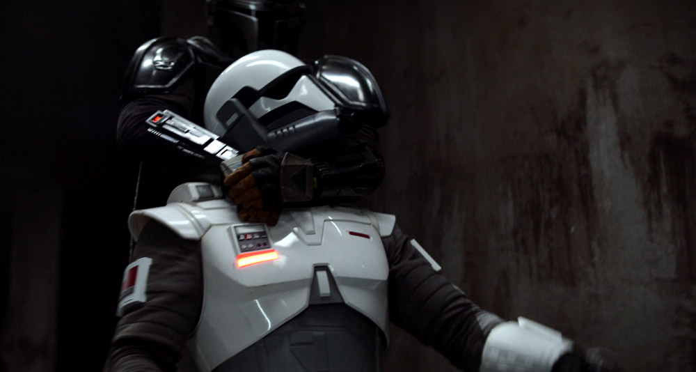 Din Djarin escapes his Stormtrooper captors in 'The Mandalorian' (2023), Disney+