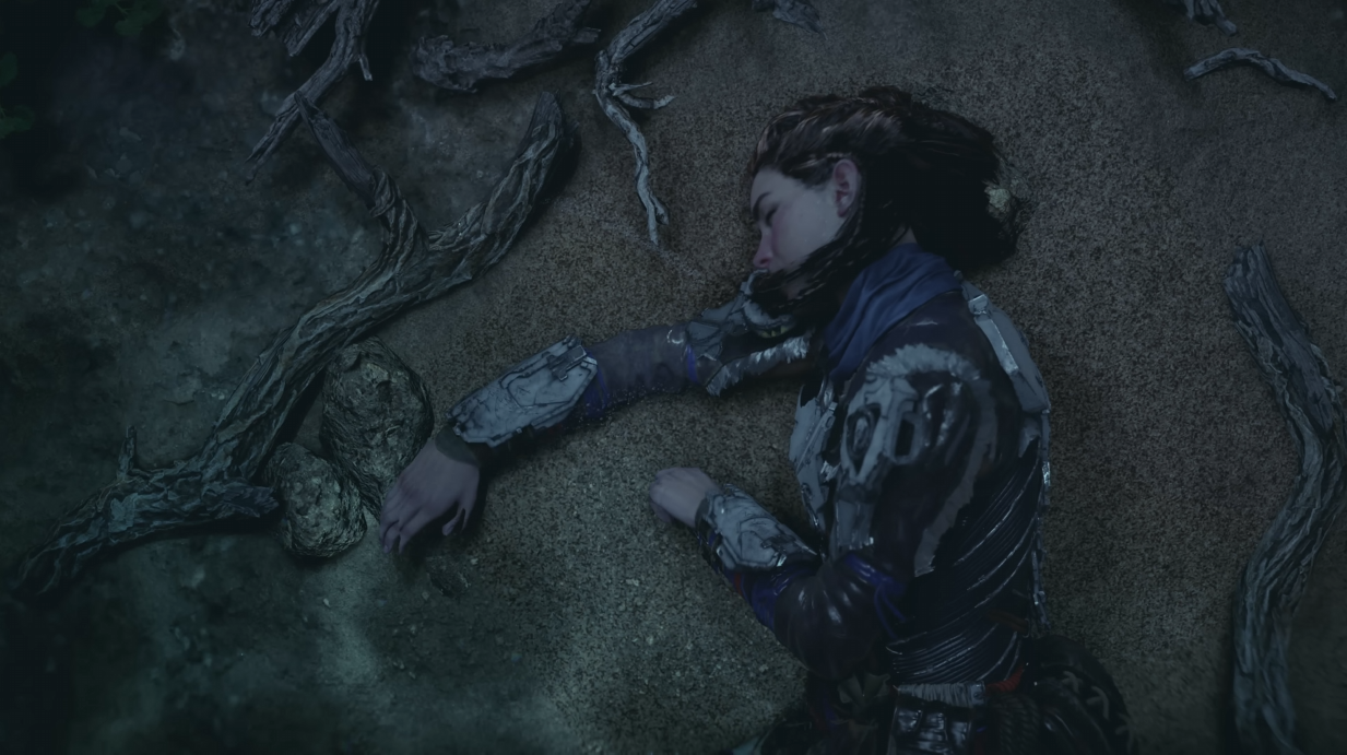 Aloy unconscious on the sea floor via Horizon Forbidden West (2022), Sony Interactive Entertainment