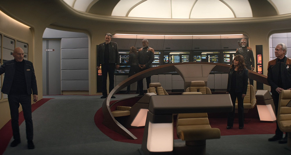 Picard and his crew return to the bridge of the newly restored Enterprise-D in 'Star Trek: Picard' season 3 (2023), Paramount+