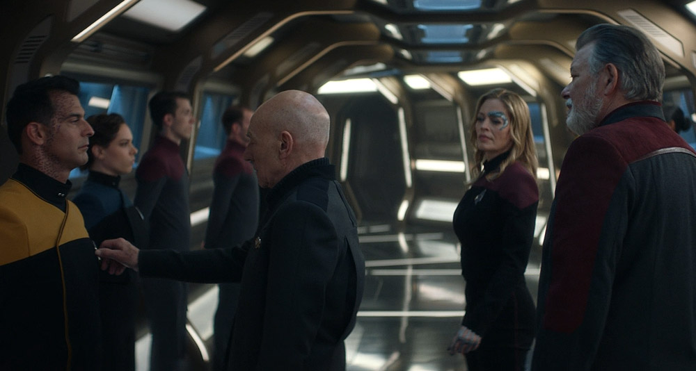 Admiral Picard conducts an inspection of the U.S.S. Titan's crew in 'Star Trek: Picard' season 3 (2023), Paramount+