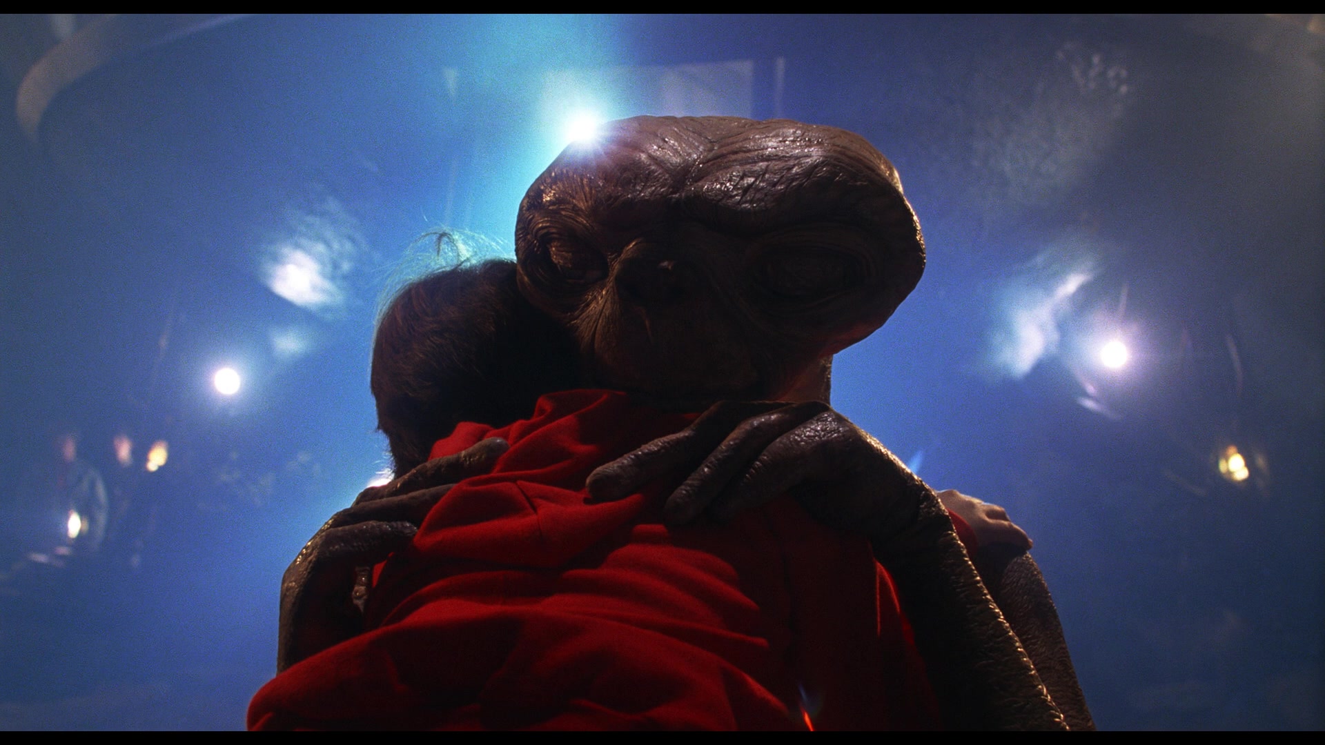 E.T. (Pat Welsh/Steven Spielberg/Kayden Green) says good-bye to Elliott (Henry Thomas) in E.T. the Extra-Terrestrial (1982), Universal Pictures