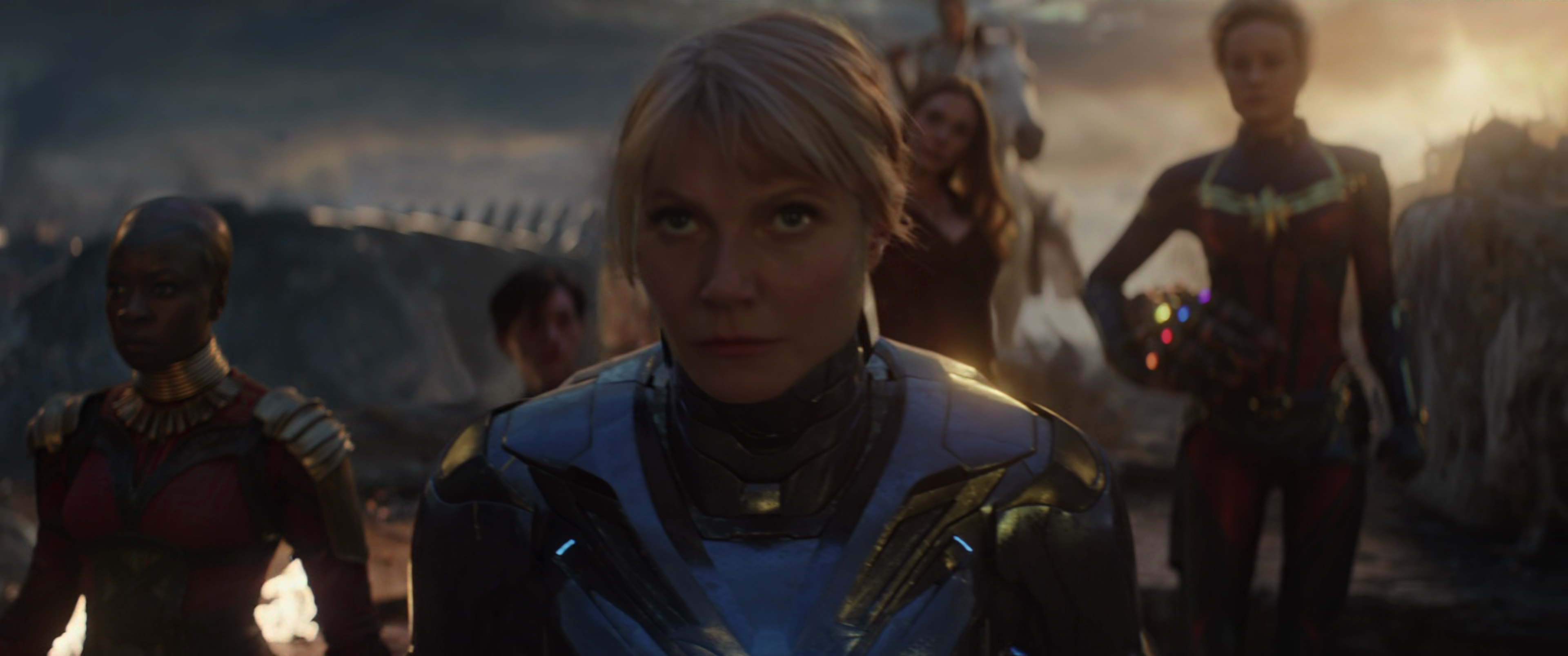Pepper Potts (Gwenyth Paltrow) prepares to lead the female Avengers into battle in Avengers: Endgame (2019), Marvel Entertainmetn