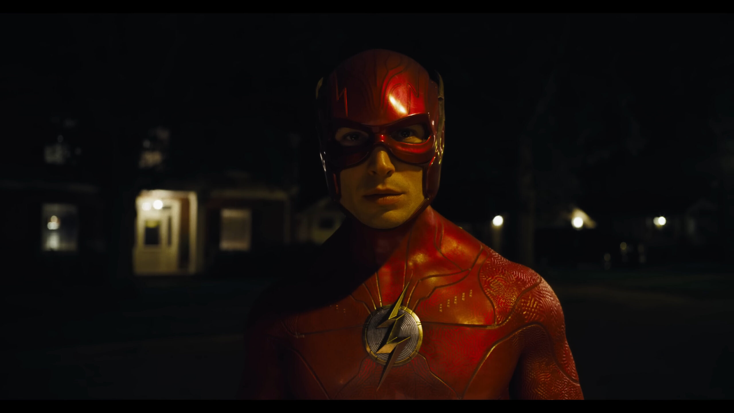 Barry Allen (Ezra Miller) realizes he's successfully made it back to his childhood in The Flash (2023), Warner Bros. Discovery