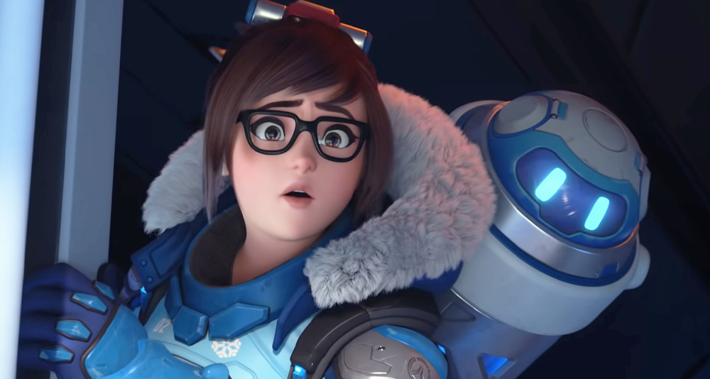 Mei (Elise Zhang) looks out on the Omnic's rampaging across Paris in Overwatch 2 (2022), Activision Blizzard