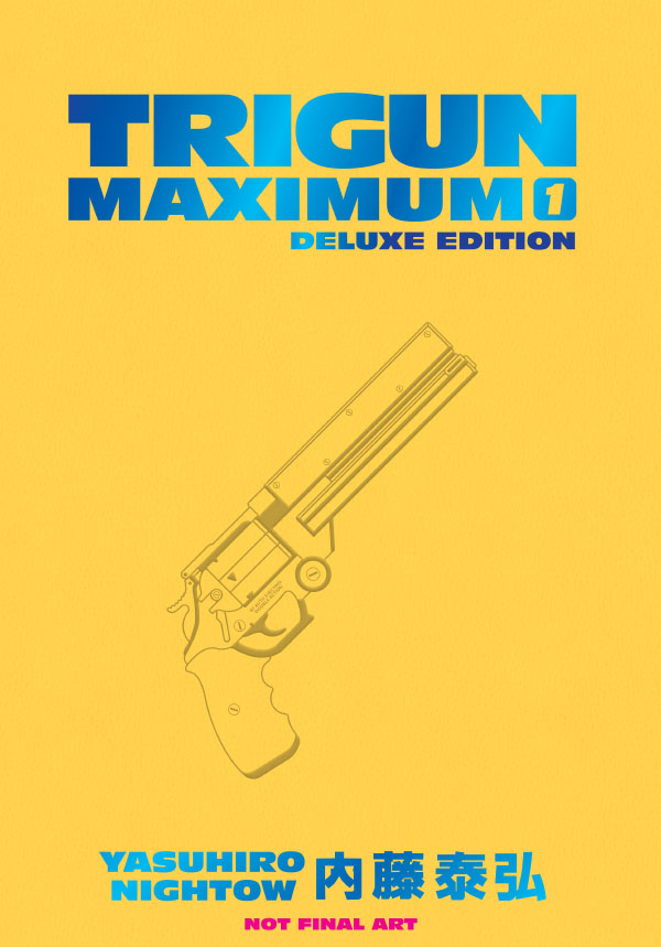 Dark Horse's placeholder cover for their deluxe edition release of Trigun: Maximum (2023)