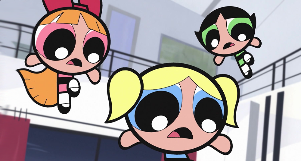 The girls discover their father is in trouble in The Powerpuff Girls Movie (2002), Cartoon Network Studios