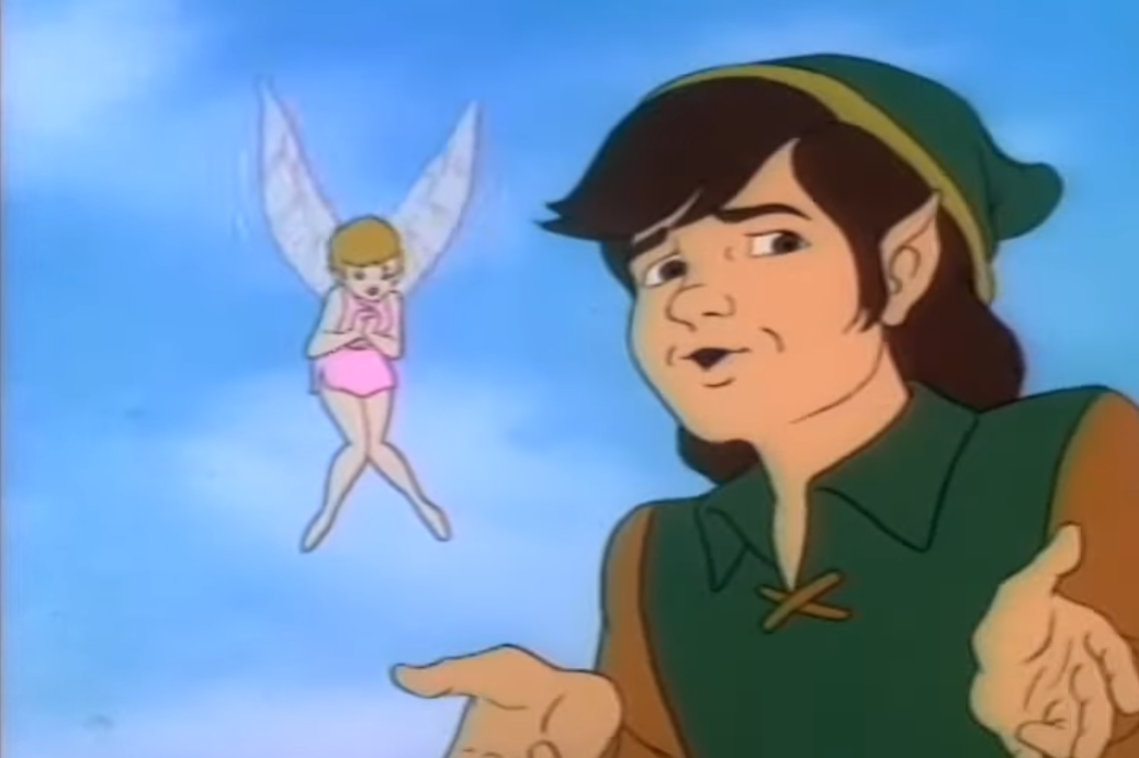 Link (Jonathan Potts) utters his infamous catchphrase as Spryte (Paulina Gillis) flies beside him in The Legend of Zelda (1989), Viacom Enterprises