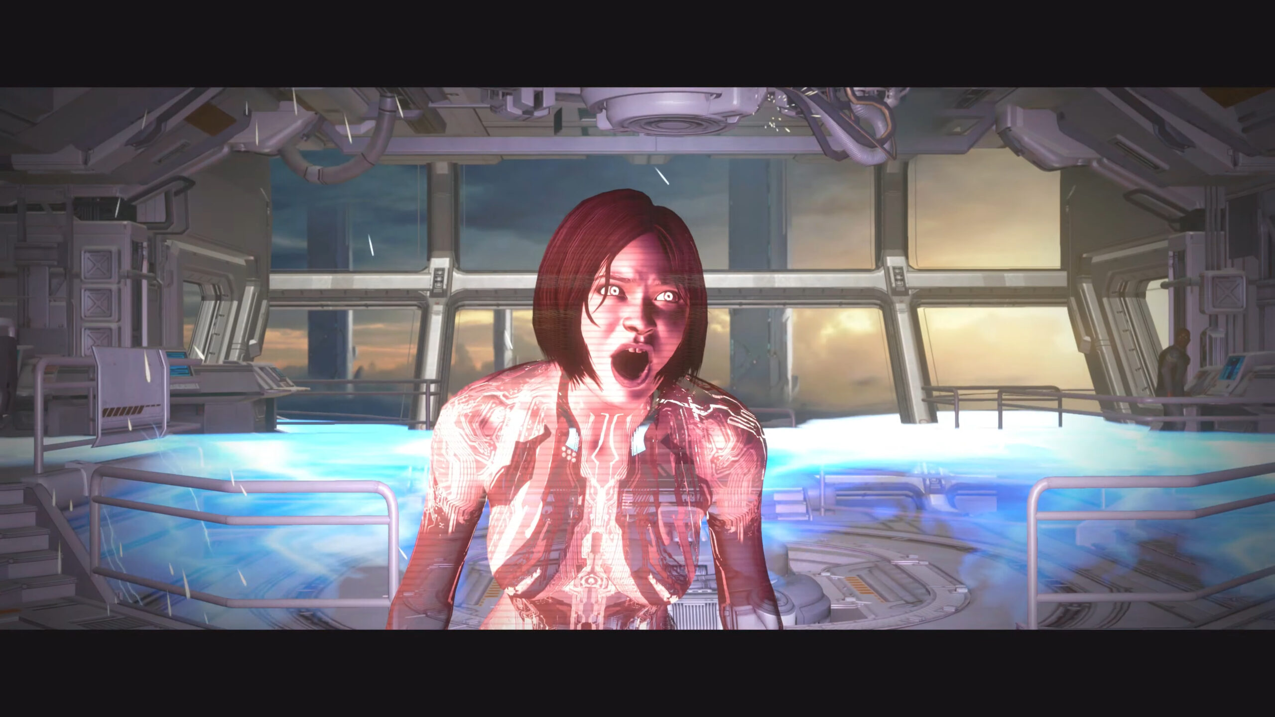 Cortana (Jen Taylor) begins to succumb to rampancy in Halo 4 (2012), Microsoft Studios