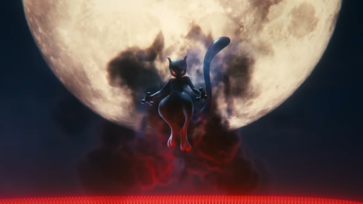 Shadow Mewtwo looms above a Pokémon Gym owned by Team Go Rocket in A new challenge is here: SHADOW RAIDS, Pokémon GO, YouTube