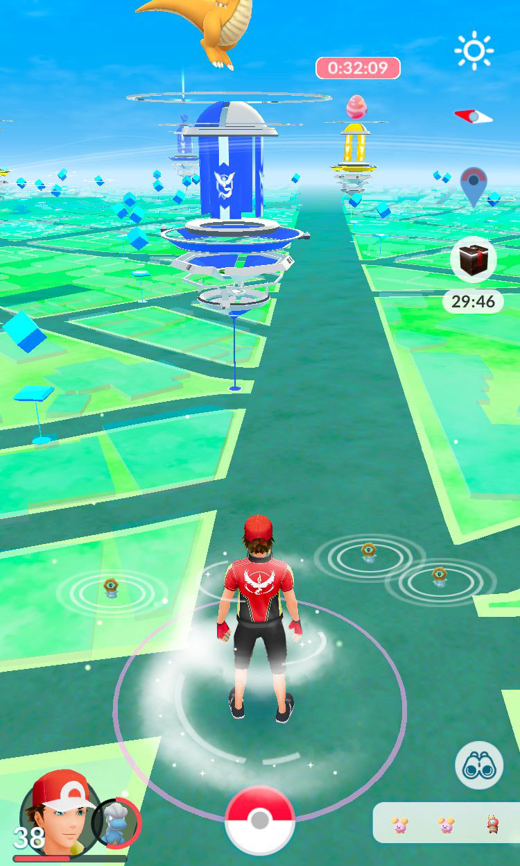 A player approaches a Gym in Pokémon Go (2016), Niantic