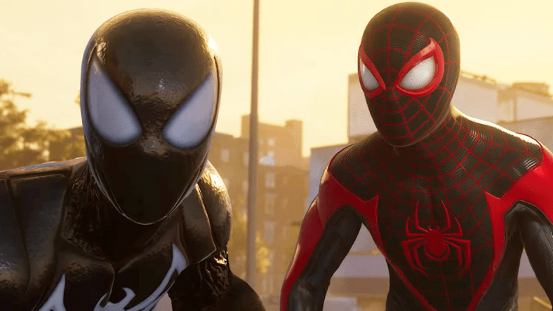 Spider-Man (Yuri Lowenthal) and Miles Morales (Nadji Jeter) plan their next move in Marvel's Spider-Man 2 (2023), Sony / Insomniac Games