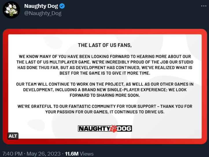 Naughty Dog states their multiplayer <yoastmark class=